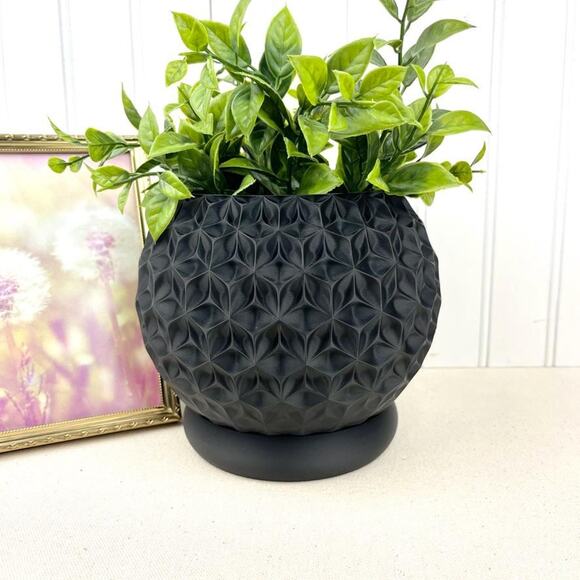 Hand Crafted Other - Geometric Planter, Trihex Planter Pot, Faceted Diamond Texture, Indoor Flower